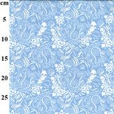 Rose & Hubble Blue Floral 100% Cotton Poplin Fabric 110cm Wide Digitally Printed Fabric for Crafting, Quilting, Home Decor, Kid's Crafting